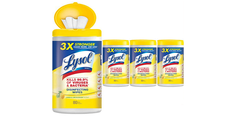 Lysol Disinfecting Wipes, Lemon & Lime Blossom (Pack of 4) – Only $8.11 Shipped!
