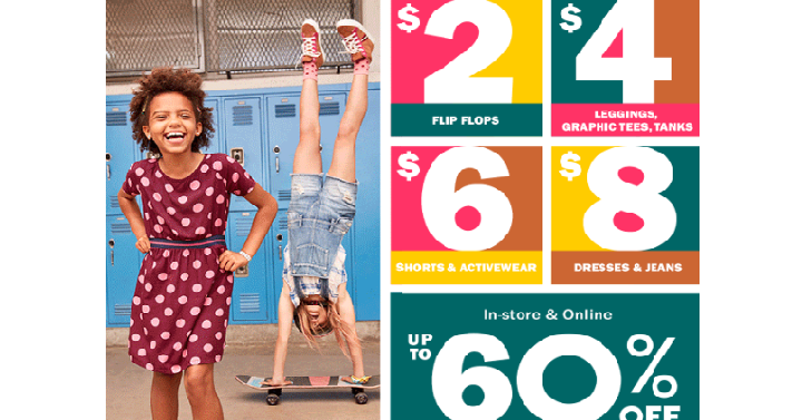 Old Navy: Kids & Baby up to 60% off! Dresses & Jeans $8, Shorts & Activewear Only $6! Today Only!