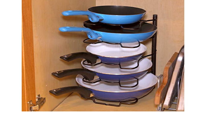 SimpleHouseware Kitchen Cabinet Pantry Pan and Pot Lid Organizer Rack Holder Only $14.87! Great Reviews!