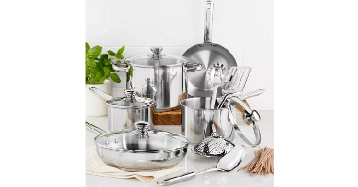 Tools of the Trade Stainless Steel 13-Pc. Cookware Set Only $29.99 Shipped! (Reg. $120) Today Only!