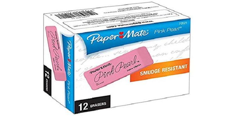 Paper Mate Pink Pearl Erasers (Large) 12 Count Only $4.29!