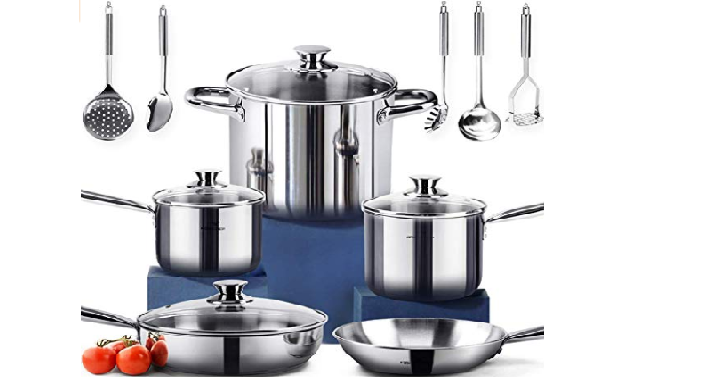 PRIME DEAL DAYS!!! HOMI CHEF 14-Piece Nickel Free Stainless Steel Cookware Set Only $97 Shipped! (Reg. $183)