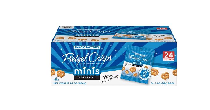 Snack Factory Pretzel Crisps, Original Minis, 24 Count – Only $9.21!
