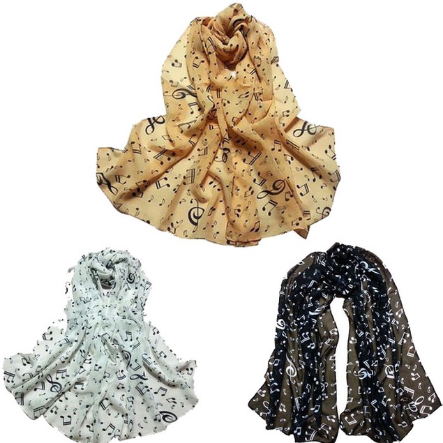 Cute Music Note Scarf Only $6.22! Three Colors!
