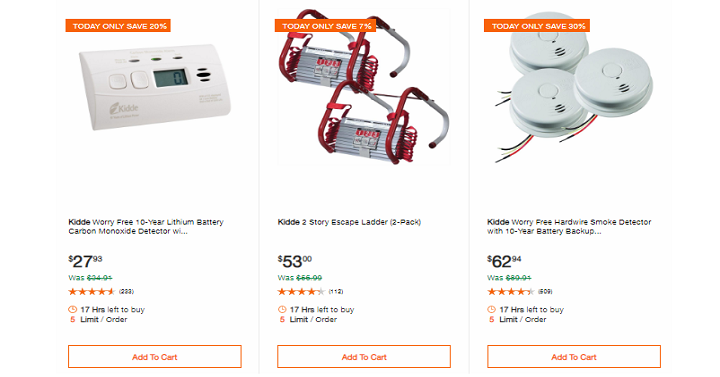 Home Depot: Up to 30% Off Select Kidde Fire Safety Equipment!