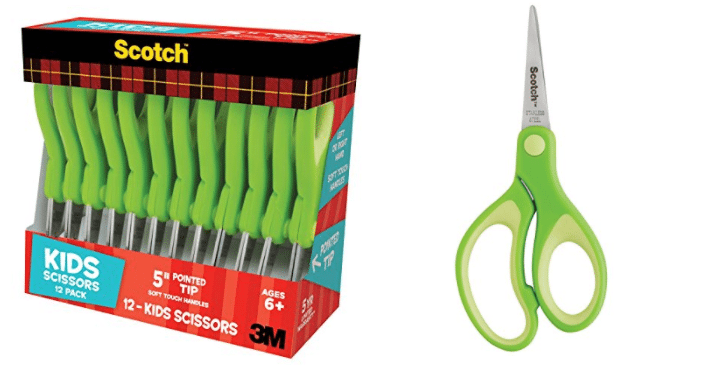 Scotch 5-Inch Soft Touch Pointed Kid Scissors (12 Count) Only $9.88! That’s Only $0.82 Each!