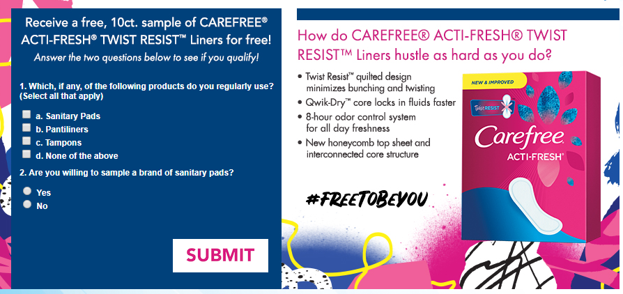 Free Carefree Liners!