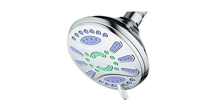 AquaStar Elite High-Pressure 6-setting Extra-Large Luxury Spa Shower Head with Antimicrobial Anti-Clog Jets – Just $17.99!