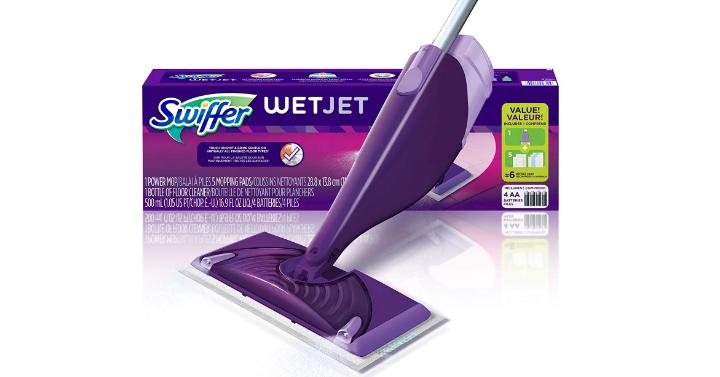 Swiffer WetJet Hardwood and Floor Spray Mop Cleaner Starter Kit – Only $19.82!