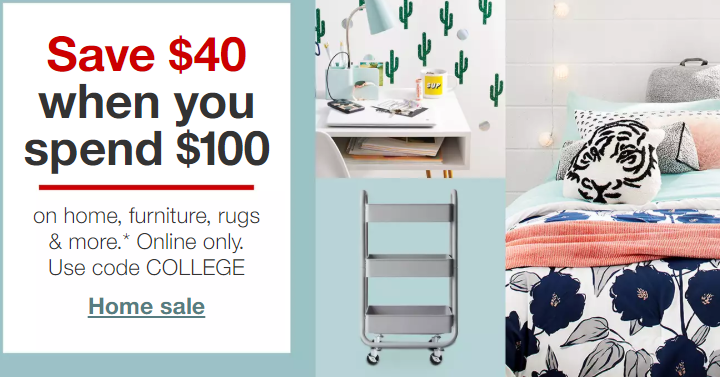 HOT! Target: Spend $30, Save $10 OR Spend $100, Save $40 on Home Items! Includes: Storage, Rugs, Furniture and More!