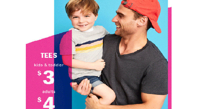 Old Navy: $4.00 Adult Tees & $3.00 Tees for Kids & Toddlers! Today Only!