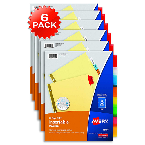 Avery 8-Tab Binder Dividers (6 Pack) Only $5.24! (Reg. $12)