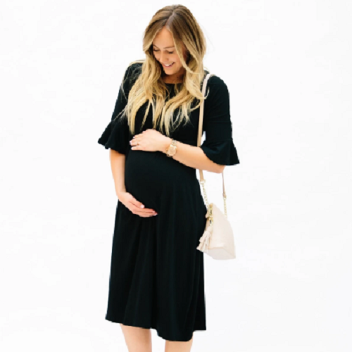 Maternity Flutter Sleeve Midi Dress (Multiple Colors) Only $19.99! (Reg. $36.99)