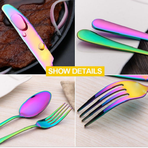 Stainless Steel Rainbow Flatware 20 Piece Set Only $20.99!