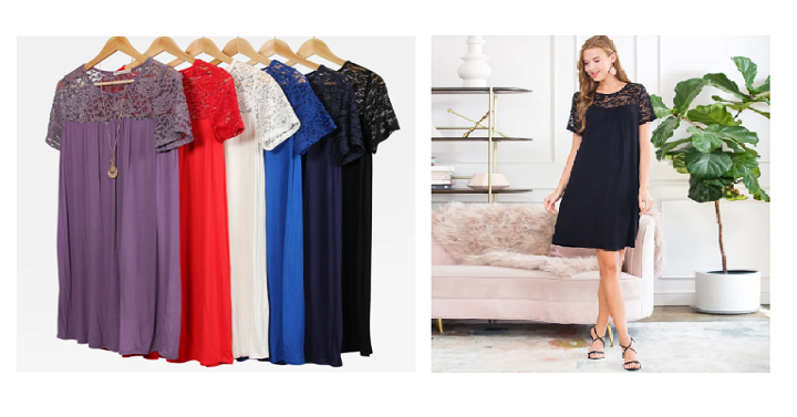 Lace Detail Dress | S-3X Only $8.99! (Reg. $39.99)