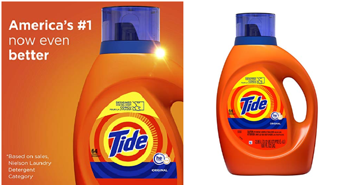 Tide Laundry Detergent Liquid HE Turbo Clean, 100 oz, 64 Loads Only $8.97! Stock Up!