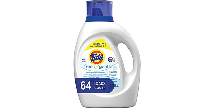 Tide Free & Gentle HE Liquid Laundry Detergent,100 oz, 64 Loads – Just $8.99! Time to stock up!