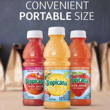 Tropicana 100% Juice 3-Flavor Fruit Blend Variety Pack (Pack of 24) – Only $10.38!