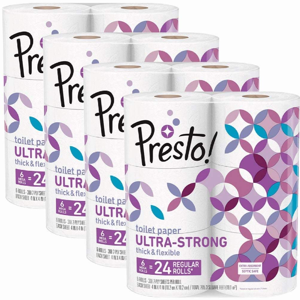 Presto Mega Roll Toilet Paper 24-ct just $15.86!