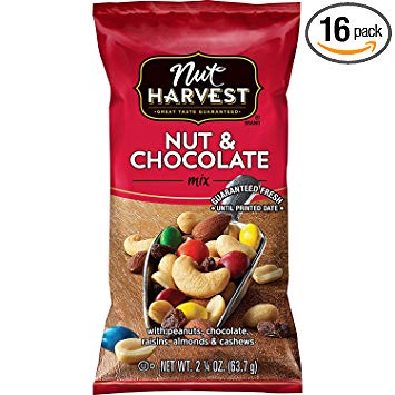 Nut Harvest Nut & Chocolate Mix, 2.25 Ounce (Pack of 16) Only $9.25!
