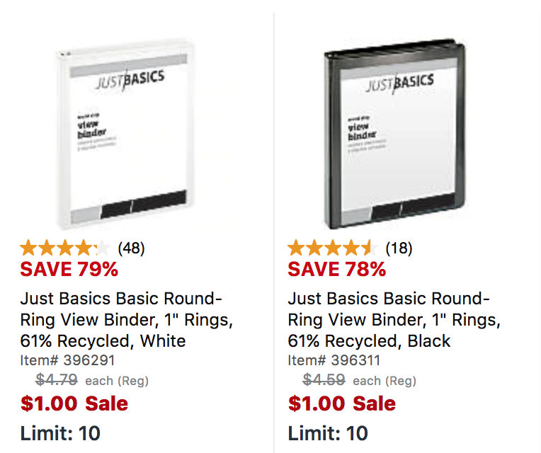 HOT! Office Max/Office Depot: Just Basic 1″ Binders Just $1.00! HOT! Office Max/Office Depot: Just Basic 1″ Binders Just $1.00!