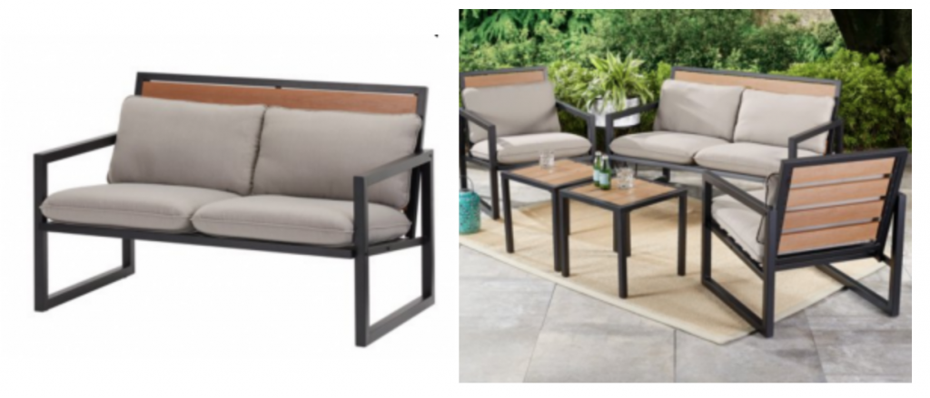 Mainstays Lindholm Way Patio Loveseat with Gray Cushions Just $81.16! (Reg. $208.14)