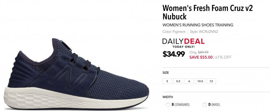Women’s Fresh Foam Cruz v2 Nubuck New Balance Running Shoes Just $34.99 Today Only! (Reg. $89.99)