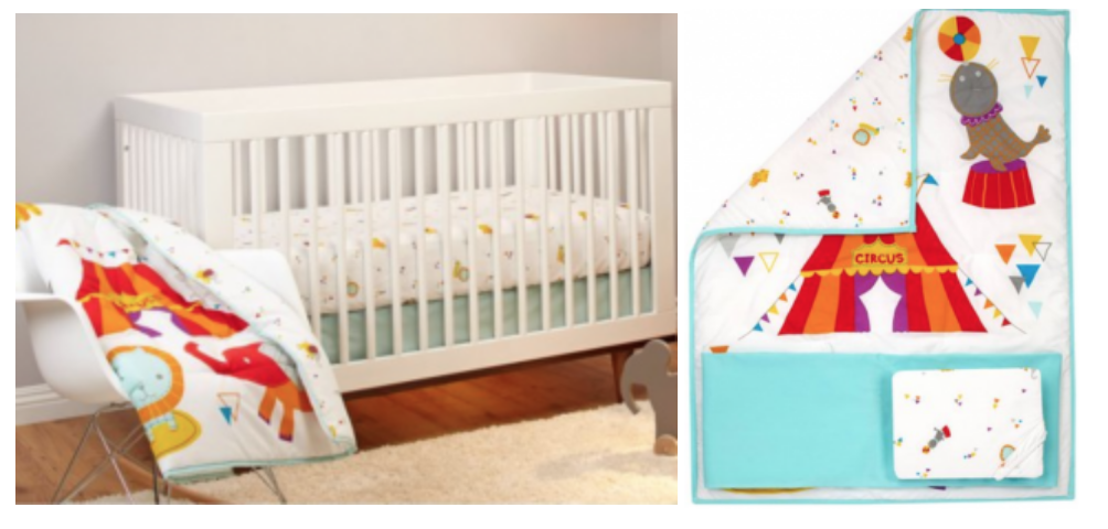 Little Bedding by Nojo Reversible Step Right Up/Circus Print 3-Piece Crib Bedding Set Just $10.00!