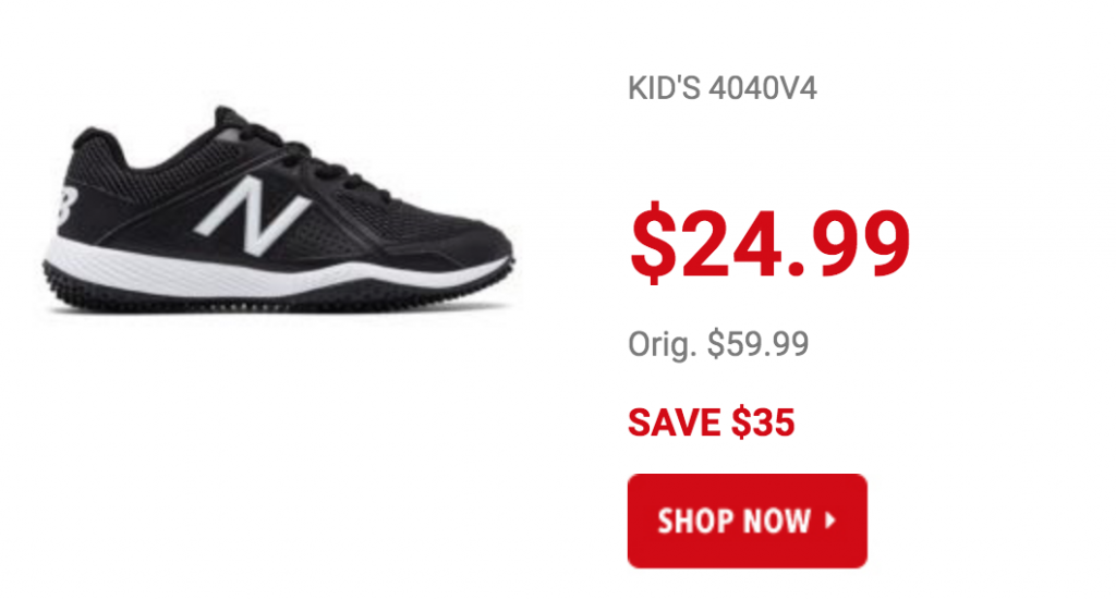 Kid’s New Balance 4040v4 Turf Baseball Trainers Just $24.00 Today Only! (Reg. $59.99)