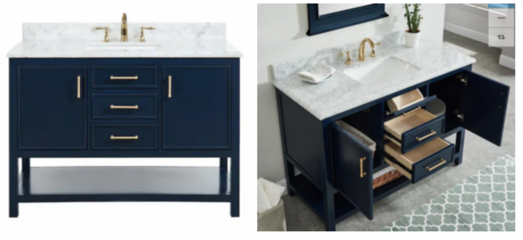 allen + roth Presnell 49-in Navy Blue Single Sink Bathroom Vanity Just $699.00! (Reg. $1199.00)