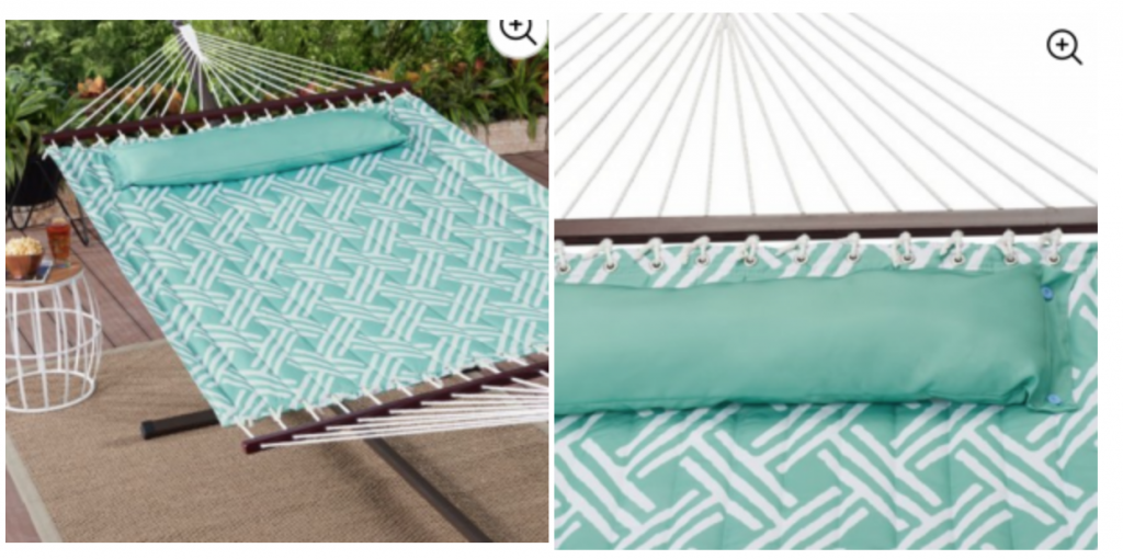 Mainstays Finne Isle Quilted Outdoor Double Hammock in Mint $54.97! (Reg. $89.99)