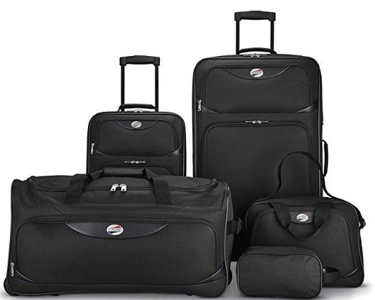 American Tourister 5-Piece Softside Set (Black) – Only $49.99!