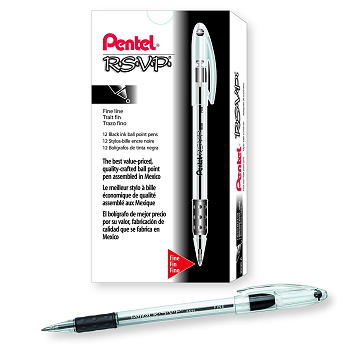 Amazon: Pentel Stick Ballpoint Pen (Black) 12 Count Only $6.74!