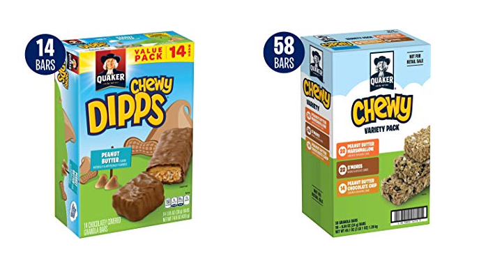 Save up to 30% on Quaker Chewy Bars, Bites and more!