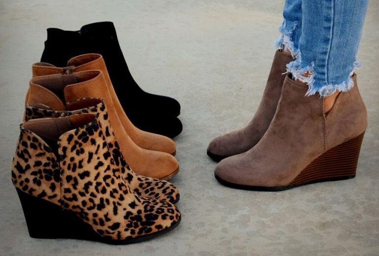 Side Slit Wedge Booties – Only $32.99!
