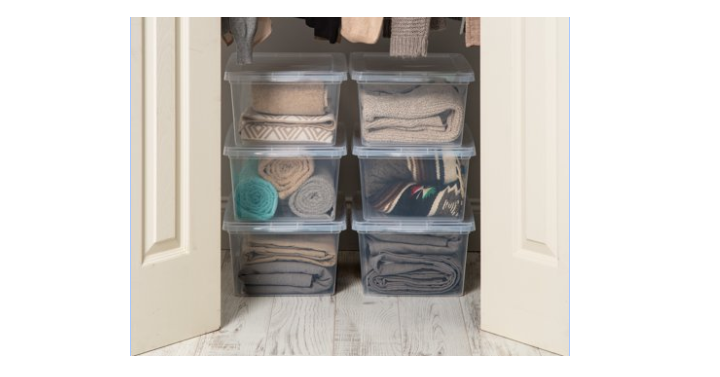 Mainstays 17-Quart Sweater Box Storage (6-Pack) Only $12.50! That’s Only $2.08 Each!