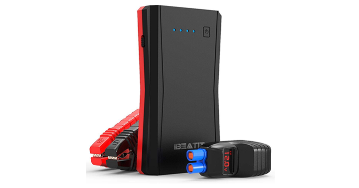 12V Portable Car Lithium Jump Starter Power Pack with Intelligent Jumper Cables – Just $38.99!