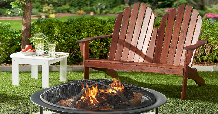 Mainstays Wood Outdoor Two Seat Adirondack Bench Only $44.99 Shipped! (Reg. $150)