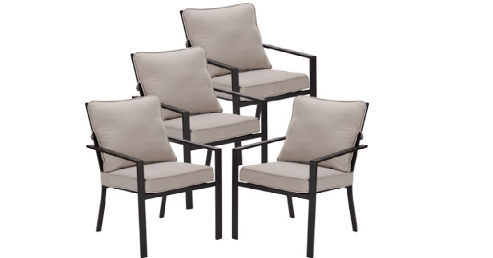Mainstays Richmond Hills Patio Dining Chairs with Gray Cushions (Set of 4) Only $79.47 Shipped! (Reg. $200)