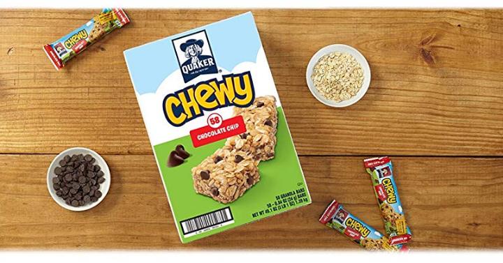 Quaker Chewy Granola Bars, Chocolate Chip, 58 Bars – Only $9.03!