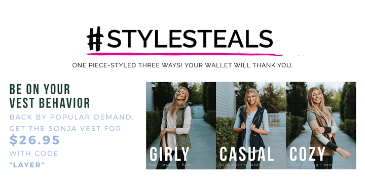 Style Steals at Cents of Style! CUTE Sonja Vest – Just $26.95! FREE SHIPPING!
