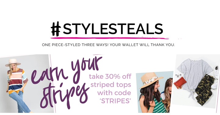 Style Steals at Cents of Style! CUTE Stripes – Additional 30% Off! FREE SHIPPING!