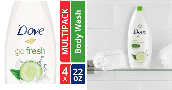 Dove Sulfate Free Body Wash, Cucumber and Green Tea (Pack of 4) Only $15.25 Shipped!