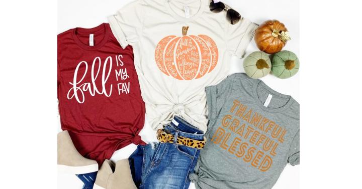 Fall Season Crew Neck Tees – Only $13.99!