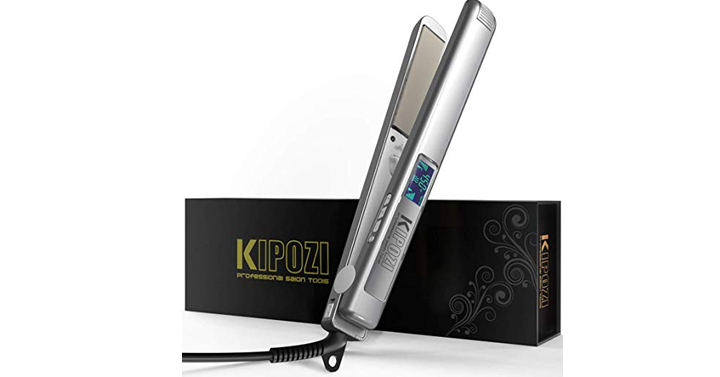KIPOZI Professional Hair Straightener Flat Iron – Nano-Titanium Anti-Frizz, 1 Inch with Adjustable Temperature – Just $26.29!