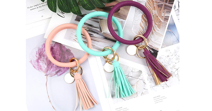 3 Pack Leather O Circle Keychain Bracelet – Just $17.99!