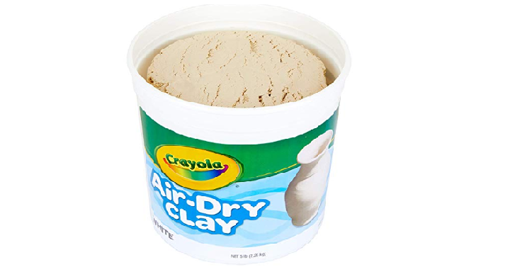 Crayola Air-Dry Clay, White, 5 Pound Resealable Bucket Natural Clay for Kids Only $7.64! (Reg. $15)