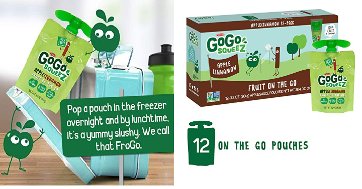 GoGo squeeZ Applesauce on the Go, Apple Cinnamon (12 Pouches) Only $5.11 Shipped!