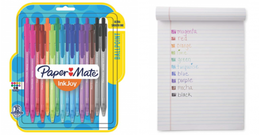 Paper Mate InkJoy Retractable Ballpoint Pens 16-Count Assorted Colors Just $4.94!