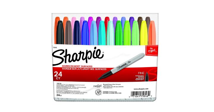 Sharpie Permanent Markers, Fine Point, Assorted Colors, 24-Count – Only $8.98!
